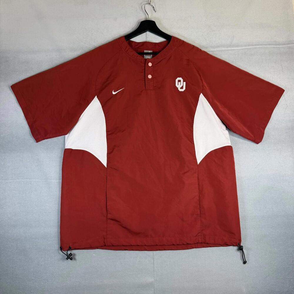 Vintage Nike Team OSU Oklahoma State Pullover Windbreaker Shirt XL Short Sleeve